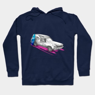 Retro surfer surfboard car Hoodie